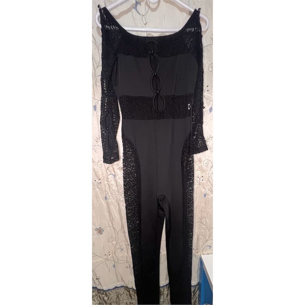 SHEIN Women's Off-Shoulder Black Jumpsuit M Long Sleeve Party Wear - Picture 2 of 6